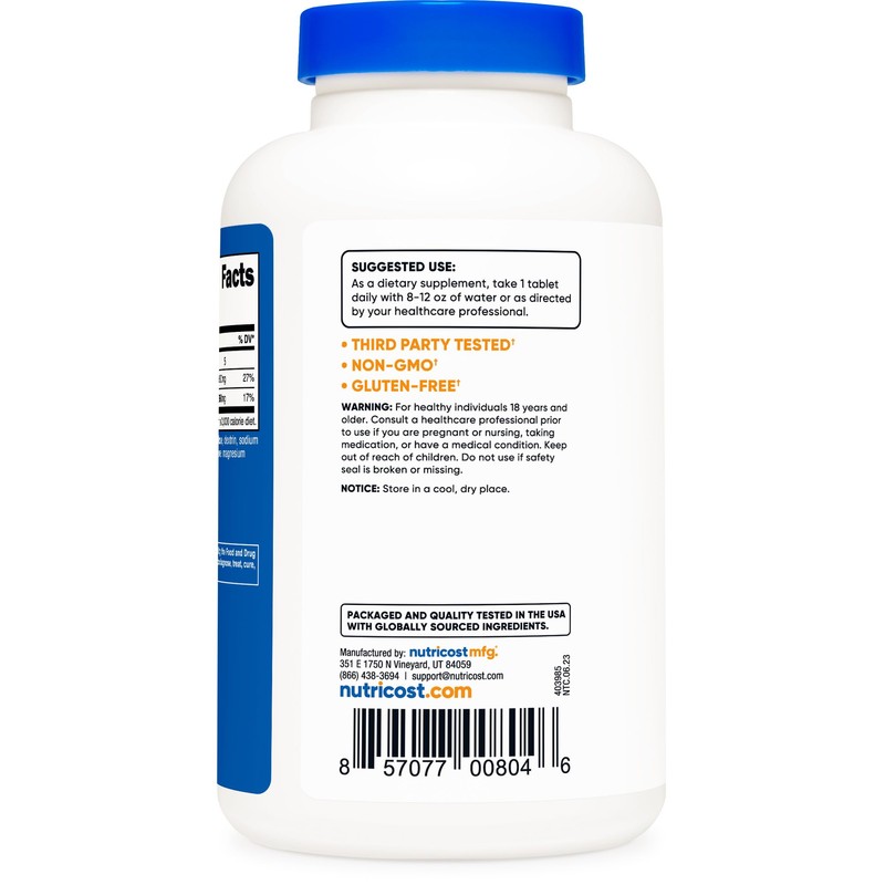 Nutricost Sodium Chloride 1000mg, 240 Tablets - Salt Tablets, Non-GMO,