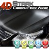 4D Black Carbon Fiber Vinyl Wrap Sticker Air Release Bubble