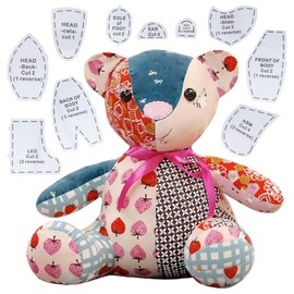 zhongko Memory Bear Sewing Patterns, 15 Inch Acrylic Sewing Templates for DIY Teddy Bear, DIY Quilting Templates for Crafters and Beginners, Handmade Crafts Birthday Gift