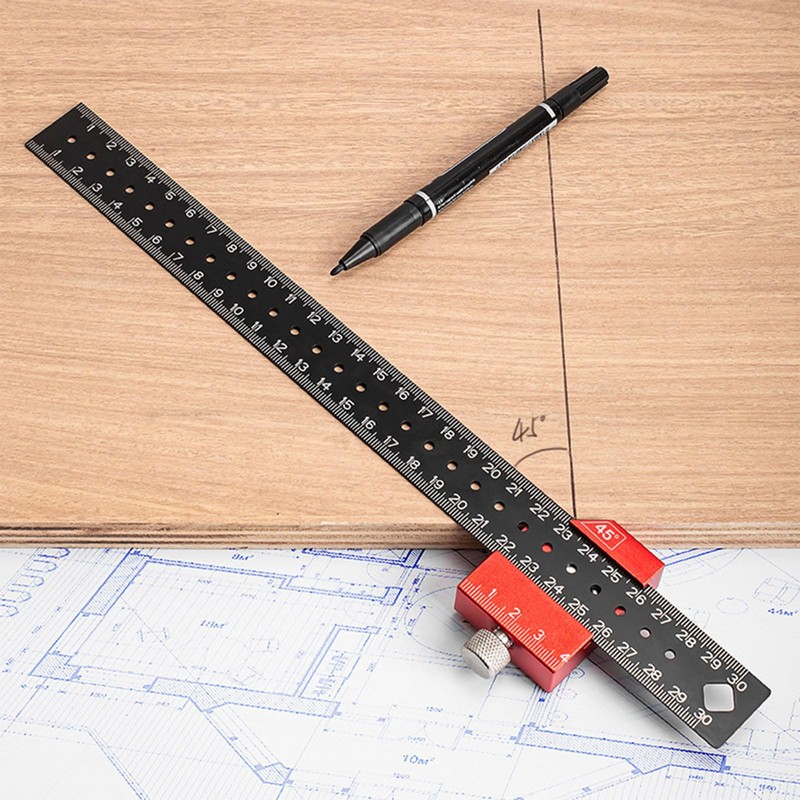 Multifunctional Marking Gauge - Stop Ruler Scribing Tool, Metal Carpenter's