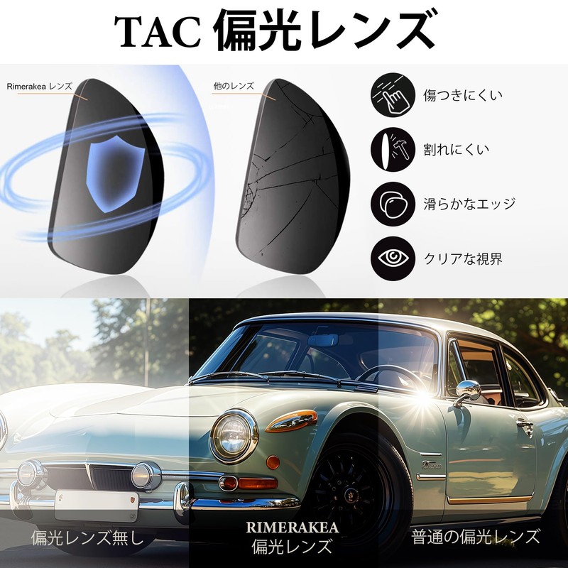 Rimerakea Polarized Fishing Sunglasses, D: Matte black/light blue