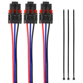 12Awg Pulse Power Plug Connector Pigtail Compatible with Polaris Ranger XP 1000 & RZR RS1 Pro & General 2018 2019 2020 2021 - Pulse Bar Wire Harness (3 pcs)