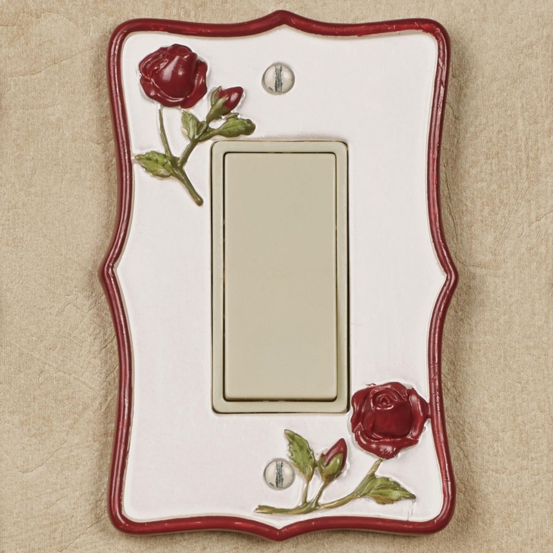 Vining Rose Single Dimmer Rocker Red