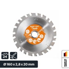 kwb 160 x 20 mm Circular Saw Blade, Made in Germany, Nail-Proof, for Wood with Metal Residue, Universal Cutting Blade