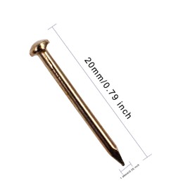 OMOTOOL Round Head Pins Nails (Pack of 300), Brass-Plated Nails Iron Brass-Plated (20 mm)