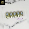 Green Topaz Handmade Nail Tips - Short C Curve Coffin