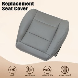 AOUTTUOA Front Driver Side Bottom Replacement Seat Cover Leather Gray Compatible with Toyota Land Cruiser 1998 1999 2000 2001 2002 2003 2004 2005 2006 2007