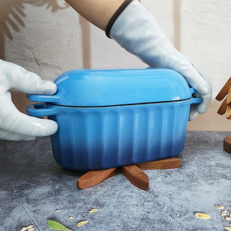 FANQIEW Dutch Oven Enameled Cast Iron Bread Pan with Lid