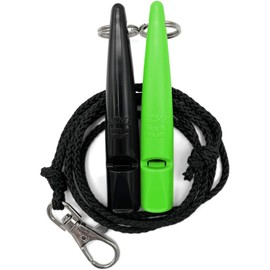 ACME Dog Whistle No. 211.5 with Whistle Band | Double Pack | 2 Whistles Including 2 Bands | Ideal for Recall - Loud and Far-reaching (Black + DG Green)