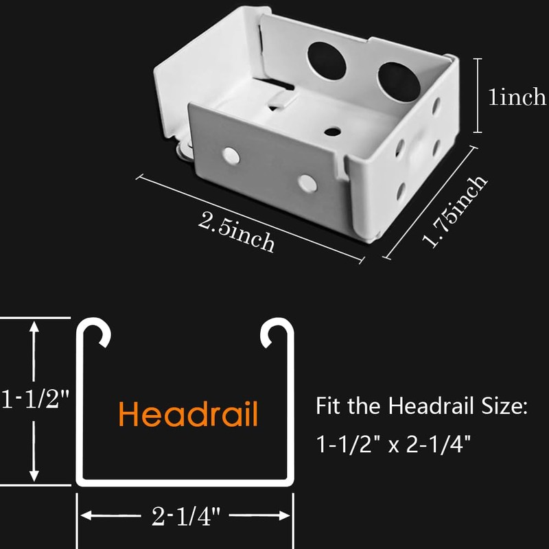 2pcs Mini Blind Brackets, Metal Window Blind Brackets, 2inch White