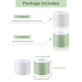 Maitys 12 Pieces Nail Buffer Refills Electric Manicure Pedicure Tool Green,white