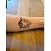 TL127 HSC021 Temporary Clef Tattoo Musical Notes Tattoo Electric Guitar