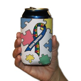 VictoryStore Can and Beverage Coolers: Autism Awareness Can Coolers, 6 Designs, Set of 6