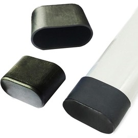 Rubber Chair Feet Oval Shape Furniture Table Leg Caps Floor Protectors Stool Legs Noiseless Anti-rotation 10 Pack (Black, 15x30mm)