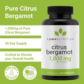 Luma Nutrition Citrus Bergamot 1000mg - Citrus Bergamot Supplement - Made in The USA - Veteran Owned - 60 Capsules