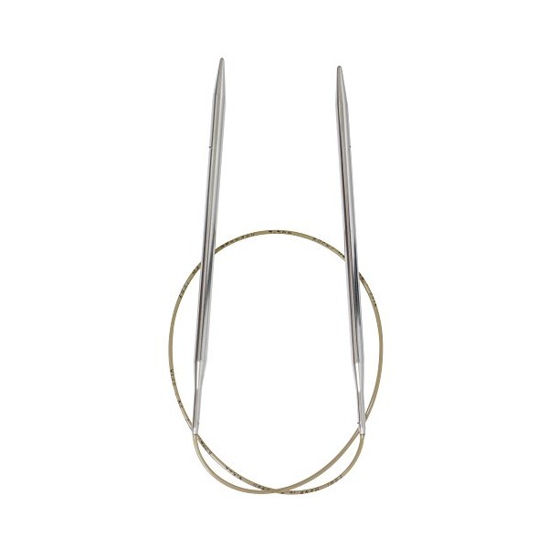Wollbaer Circular Knitting Needle, Metal, Silver, 4.5