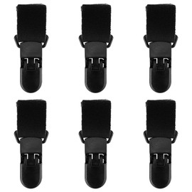 Gosknor 6pcs Garden Flag Clips, Anti-Wind Garden Flag Stop Holder Clip Yard Flag Plastic Stoppers Flag Support Pole Accessory for Garden Flag (Black)