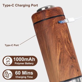 Electric Salt and Pepper Grinder Set-Rechargeable, Salt and Pepper Shakers, Automatic Salt and Pepper Grinder Set with Led Light, Adjustable Coarseness, One Handed Operation, Electric Pepper Mill