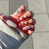 Real gangster Sunset Moonstella handmade nail tips - Almond /