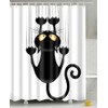 Leashy Shower Curtain DIY Funny Novelty Cat Print Waterproof Bathroom