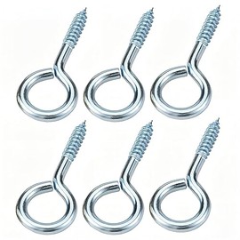 Qrity 20 PCS Eyelet Screws, Eyed Screw Hook 35mm, Self Tapping Screws, Tightening Screw, Ring Screw, Ceiling Hook, Galvanized Eyebolt, Screw Hole Nail, for Wood, Fixing Wires, Indoor and Outdoor