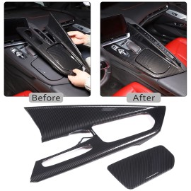 autopart2021 Carbon Fiber ABS Center Console Gear Shift Cover For CORVETTE C8 Z51 20-25 US