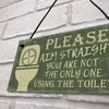 RED OCEAN Funny Novelty Bathroom Sign Aim Straight Loo Decor