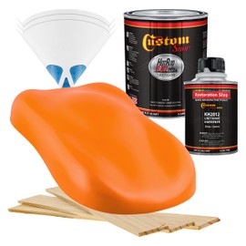Custom Shop - California Orange - Hot Rod Flatz Flat Matte Satin Urethane Auto Paint - Complete Quart Paint Kit - Professional Low Sheen Automotive, Car Truck Coating, 4:1 Mix Ratio