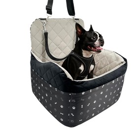 Dog Car Seat for Small Dogs & Medium Under 30 lbs, Bonus Safety XS Harness, Dog Booster Car Seat with Thick Cushions, 3Storage Pockets with Zipper, 2 Safety Belts