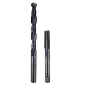 sourcing map Tap and Drill Bit Set, 1pcs M10 x 1.5 Metric Straight Flute Thread Screw Taps & 1pcs 8.5mm Twist Drill Bits, Black Oxide HSS-6542 Tapping Threading Tool Kit
