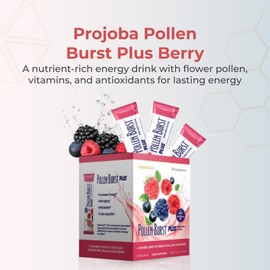Youngevity Projoba Pollen Burst Plus Berry – Natural Energy Drink with Flower Pollen, Vitamins, and Antioxidants – Supports Sustained Energy and Overall Well-Being – 30 Packets