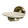 Bisk 00405 Deco Ceramic Soap Dish in Antique Brass Holder,