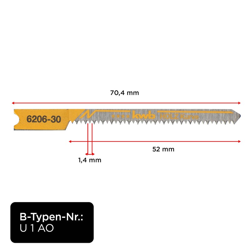 KWB jigsaw blades Woodworking Shaft 6206 – 30
