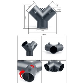 SEADEAR Hose Adapter Vent Hose Connector Dryer Vent Splitter Connector Adjustable Valves Duct Connector 3 Way Y-shape Hose Adapter Compatible for Parking Air Heater
