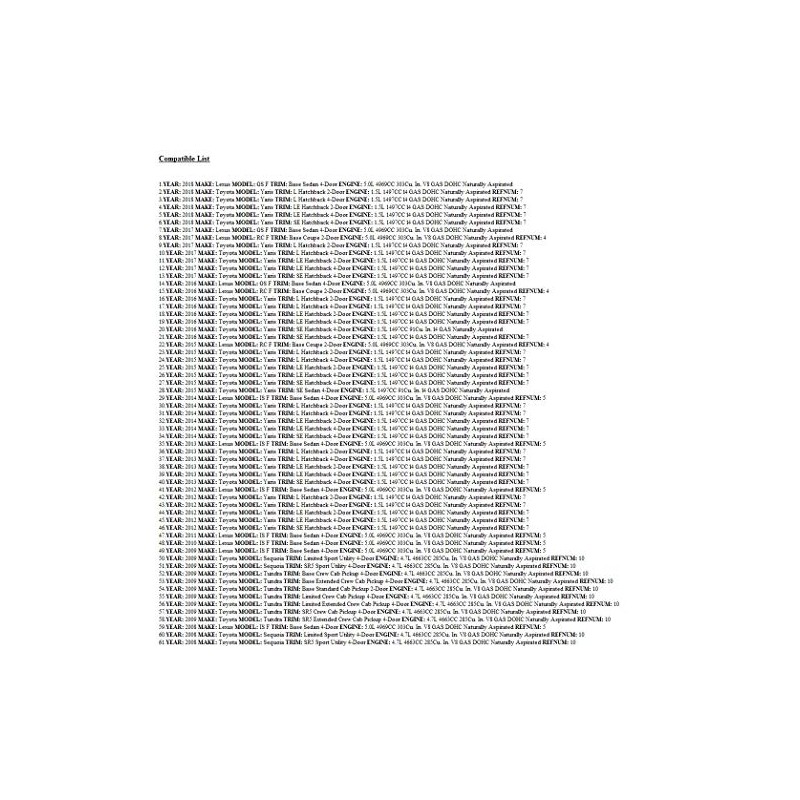 Toyota 12180-38030 Oil Filler Cap Sub Assembly