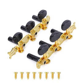 Classical Guitar String Tuning Pegs Guitar Machine Heads Set 3L 3R Tuning Keys Tuners with Mounting Screws for Classical Guitar Musical Instrument Accessories (Black)
