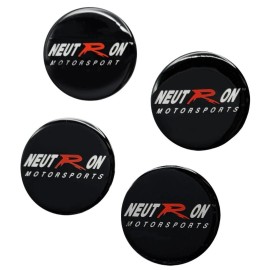 Neutron Motorsports 4 Neutron Motorsports Black Wheel Rim Center Cap Spinner Emblem 1-3/4" / 45MM