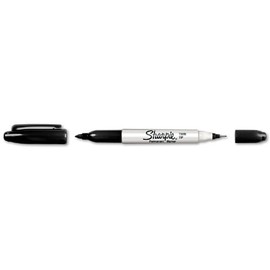 Sharpie Twin-Tip Permanent Marker, Black (Ultra-Fine and Fine Tip)