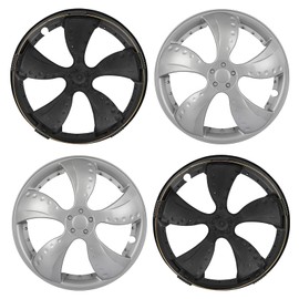 ECCPP R15 Hubcap Wheel Cover Corrosion-Free & Sturdy – Universal Wheel Rim Cover Full Heat & Impact Resistant Grade, 4 Pack