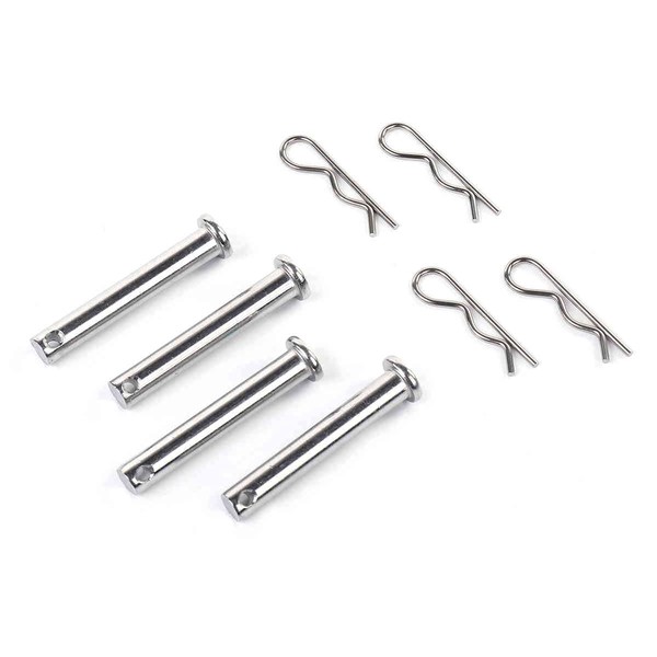 [Set of 4] Stainless Steel Farm Equipment for Connecting Round Head Pins & R Pins 4 Each Tractor Combines Cultivator
