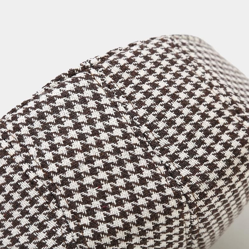 yolrdiw Classic Houndstooth Plaid Ivy Flat Cap Gatsby Cabbie Driver