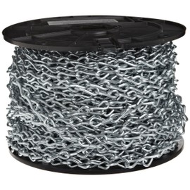 Campbell AW0801227 Low Carbon Steel Single Jack Chain on Reel, Zinc Plated, #12 Trade, 0.11" Diameter, 200' Length, 29 lbs Load Capacity