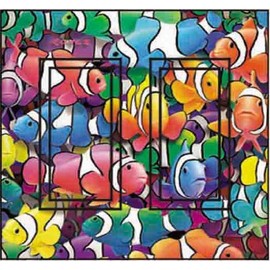 Clown Fish Double Rocker SwitchStix Peel and Stick Switch Plate Cover Décor - 1 unit