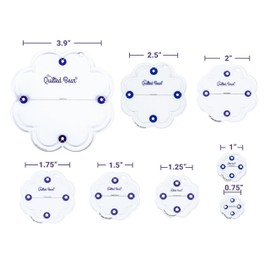 The Quilted Bear Flower Quilting Templates - Set of 8 Non-Slip Clear Acrylic Patchwork Quilt Templates, Quilting Accessories for Patchwork, Dressmaking and Sewing (3/4 inch - 3 inches)