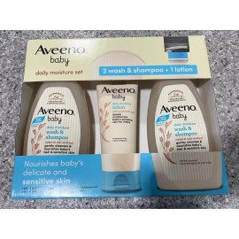 Aveeno Baby Daily Moisture Set, 2 Wash & Shampoo + 1 Lotion