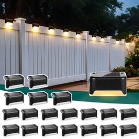 SOLPEX Solar Deck Lights Outdoor 20 Pack, Solar Step Lights Waterproof Led Solar Lights for Outdoor Stairs, Step, Fence, Yard, Patio, and Pathway(Warm White)