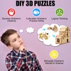 Solar Powered Wooden Puzzle,DIY Assembly Windmill House,3D Construction Toy,STEM Educational