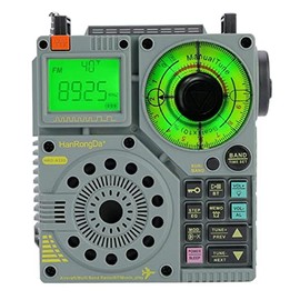 HanRongDa AIR Radio, FM AM WB Shortwave VHF Receiver with NOAA Alerts and Sleep Timer, Bluetooth Speaker Support MicroSD Card, Rechargeable Retro Digital Radios with Backlit and Alarm for Camping A320