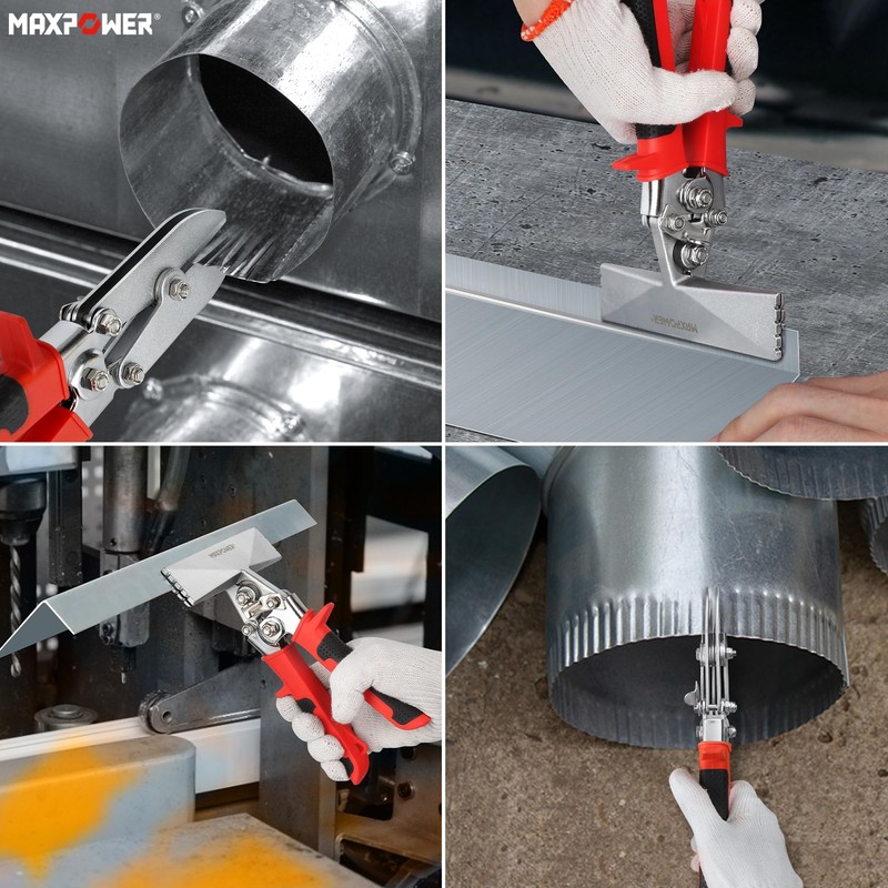 MAXPOWER 2-Piece Sheet Metal Hand Seamers, 5 Blade Pipe Crimper