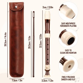 Blockflöte Holz Flöte 8 Löcher Deutsche Griffweise Sopran blockflöten Erwachsene kinder lernen Blockflöte für Anfänger mit Leder Schützen Aufbewahrungstasche Aus Hochwertigem Holz Gefertigt